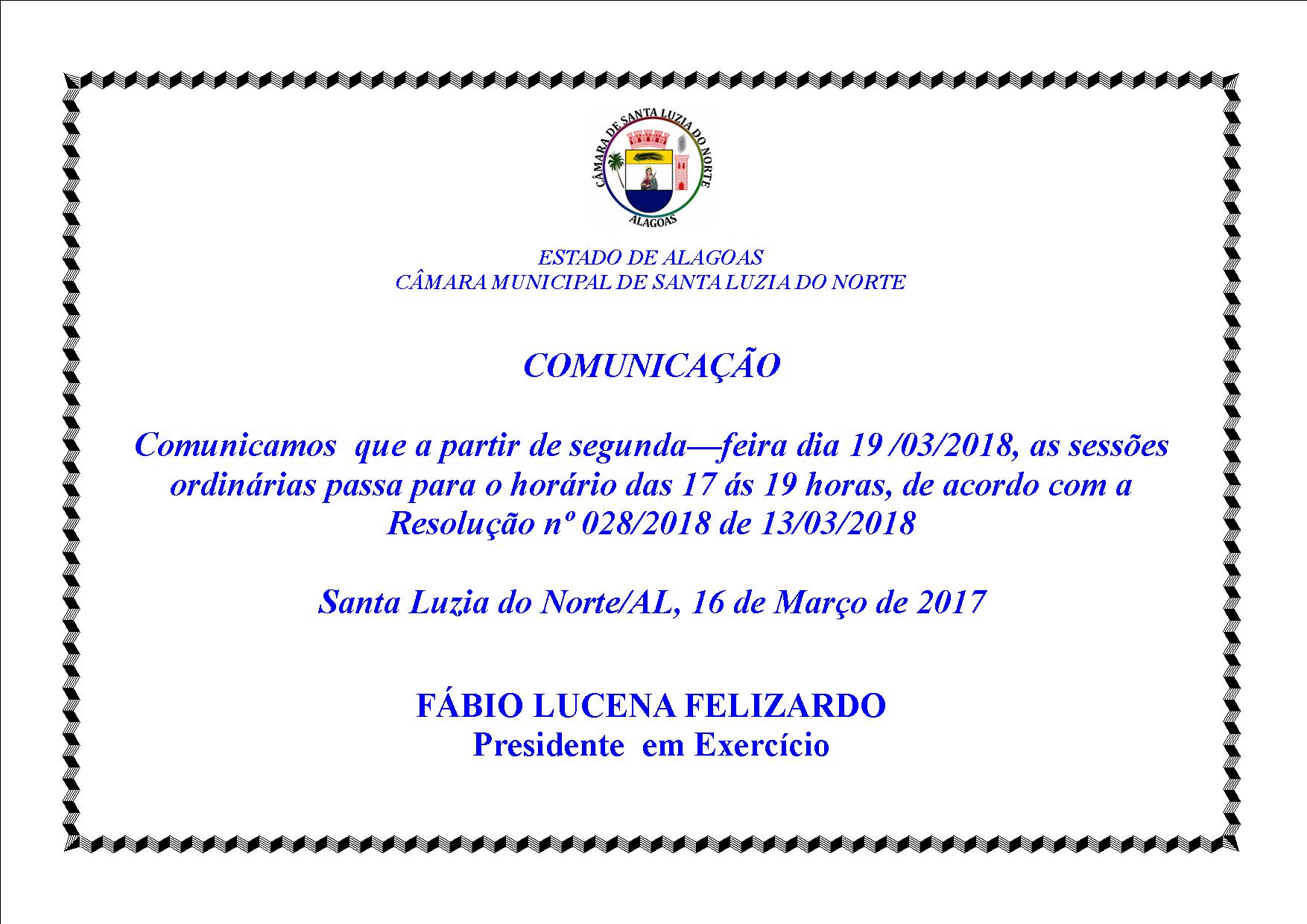 COMUNICADO -  LEGISLATIVO 
